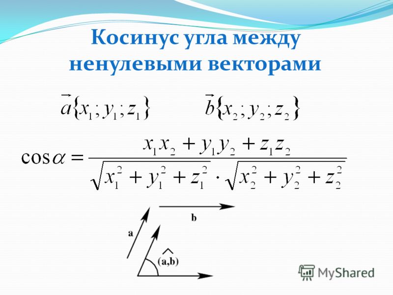 Даны координаты точек найти угол между векторами. Cos угла между векторами формула. Cos между векторами формула. Формула нахождения косинуса угла между векторами через координаты. Косинус угла между векторами формула.