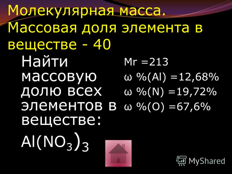 Относительная молярная масса na2so4. Как найти массовую долю элемента.