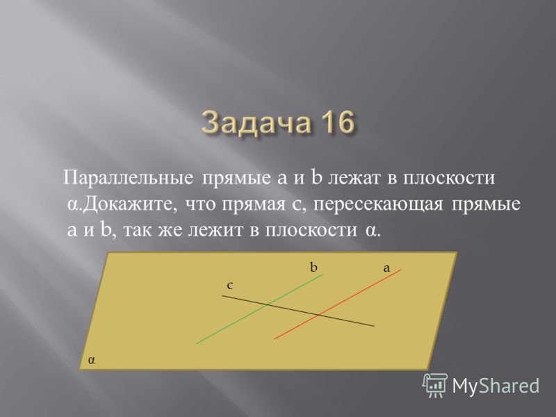 Пересекающие прямые лежат в одной плоскости