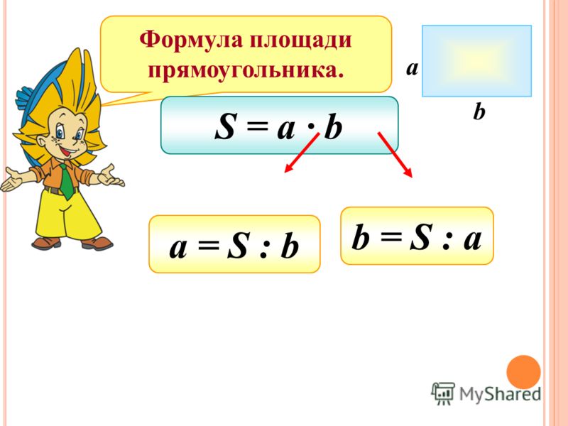 Площадь прямоугольника формула