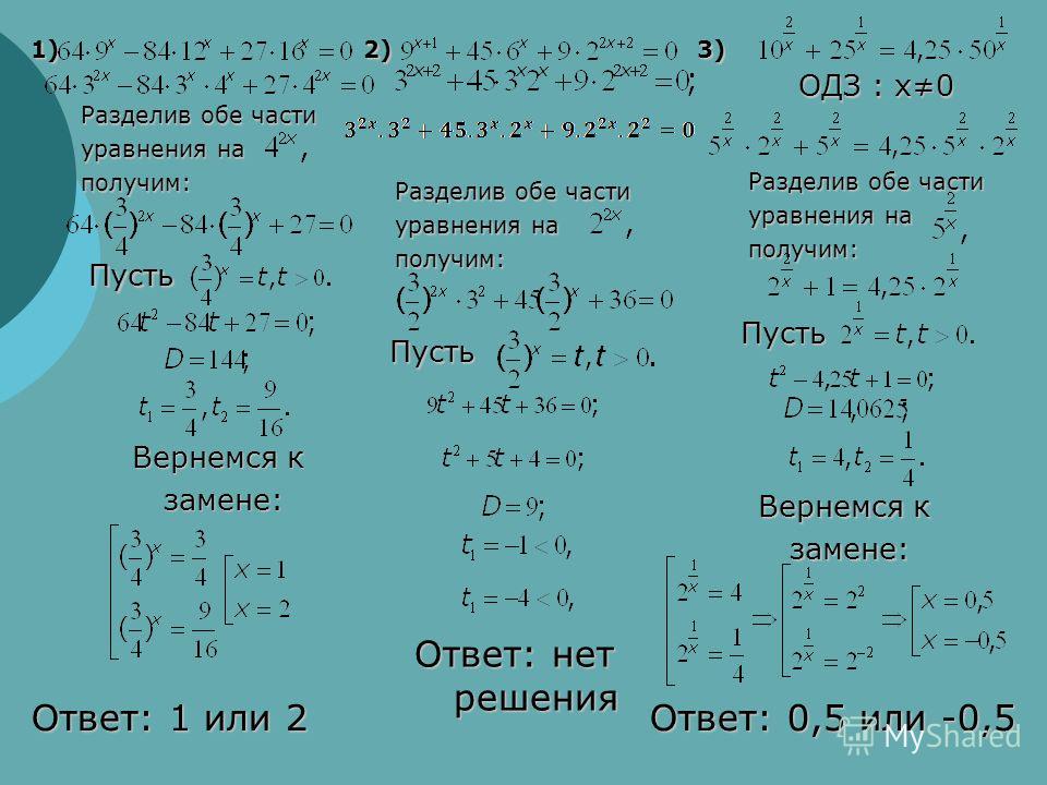 Решение уравнений высшая математика