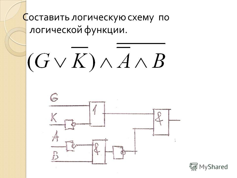 По логической схеме составить логическую функцию примеры