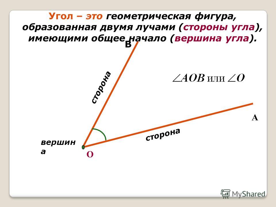 Вершина угла мерой угла