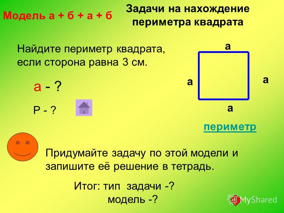 Площадь квадрата 4 как найти сторону. Как найти периметр квадрата. Задачи на периметр квадрата. Как найтиперимерквадра. Как вычислить периметр квадрата.