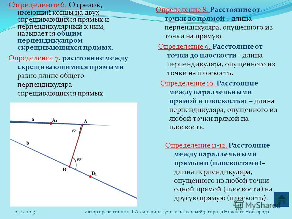 Какое из следующих утверждений верно точка пересечения. Определение точки,прямой,отрезка. Перпендикуляр от точки к прямой. Что такое общий перпендикуляр скрещивающихся прямых. Длина общего перпендикуляра скрещивающихся прямых.