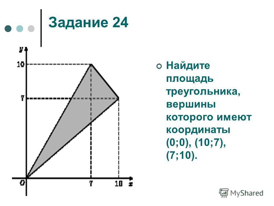 Площадь треугольника на координатной плоскости