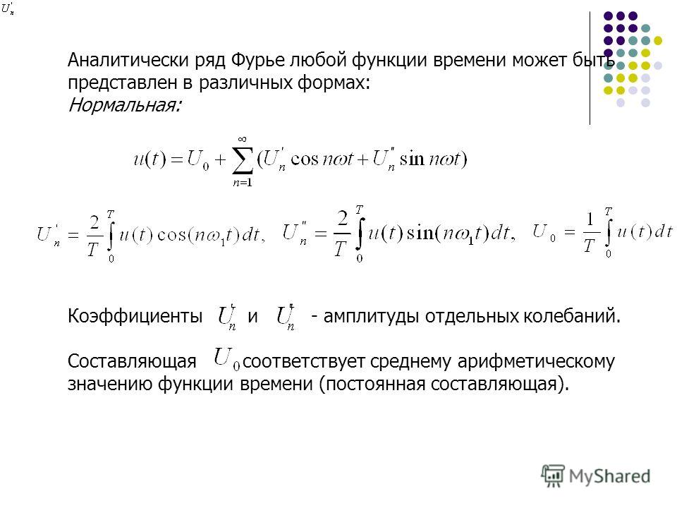 Ряд фурье функции график которой представлен на чертеже имеет вид