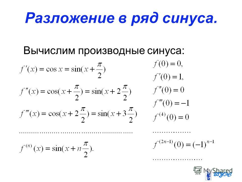 Синус в степени косинус. Как найти производную синуса. Производная от.