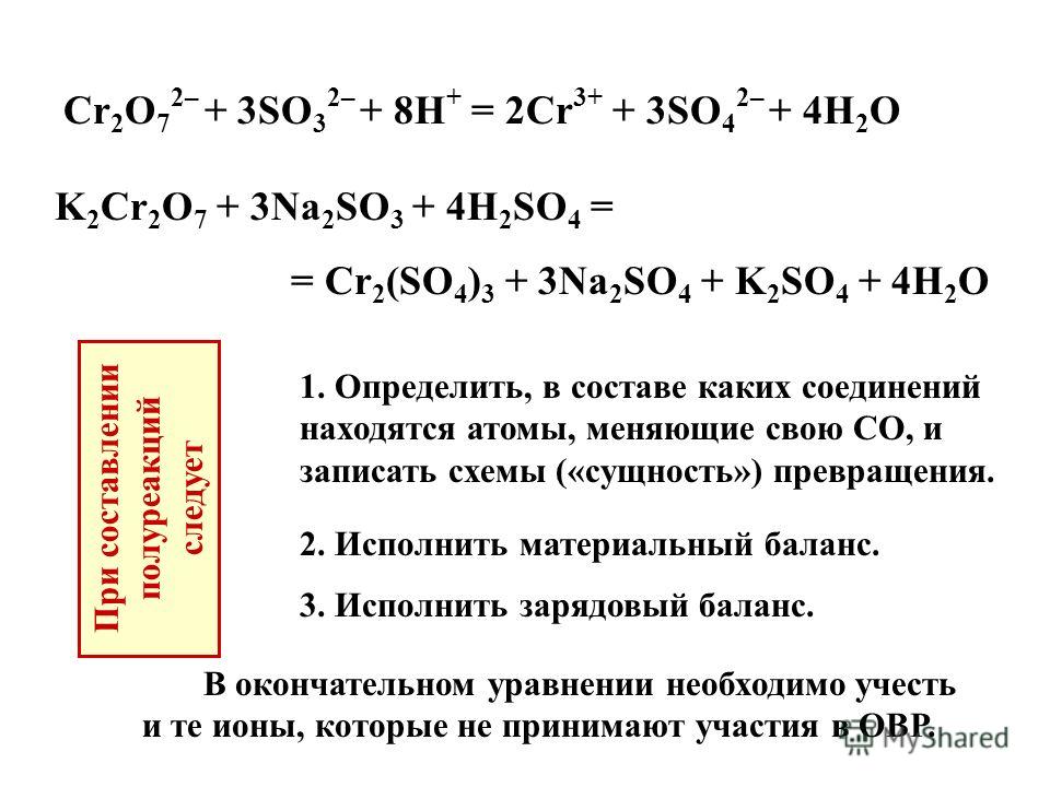 Какой процесс окисление или восстановление отражает схема cr 6 3e cr 3