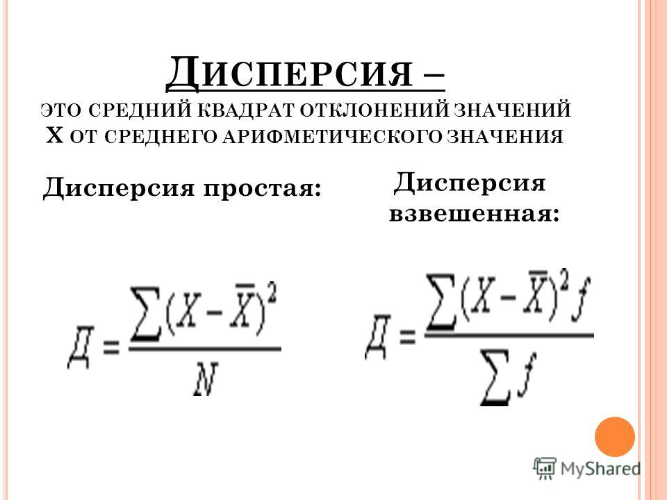 Дисперсия формула