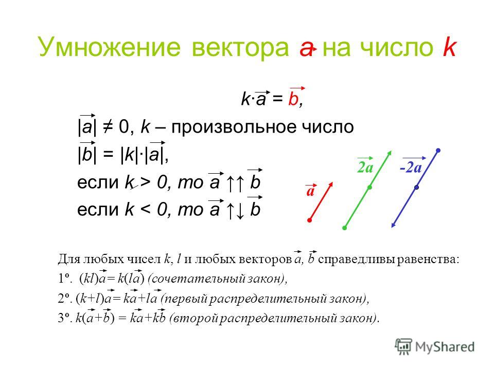 Умножение вектора на число рисунок