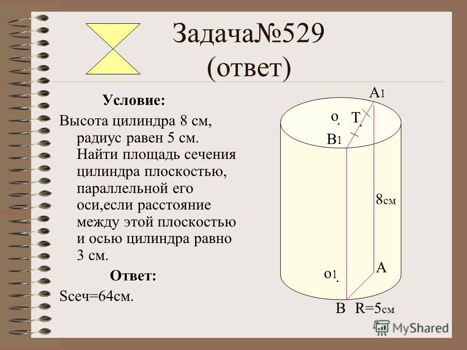 8 площадь цилиндра