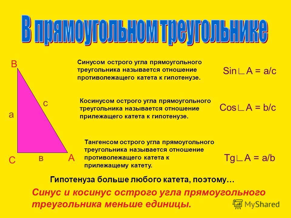 Синус меньшего острого угла. Косинус острого угла прямоугольного треугольника. Синус острого угла прямоугольного треугольника. Синус острого угла а треугольника. Синус угла в прямоугольном треугольнике.