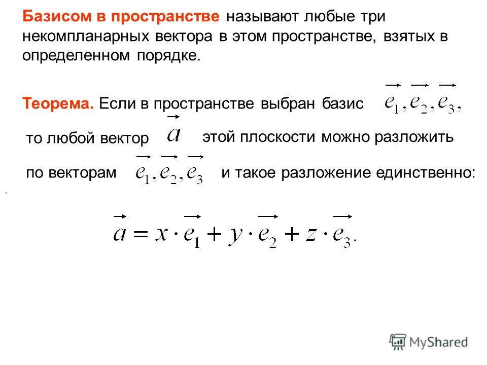 Векторы образуют базис