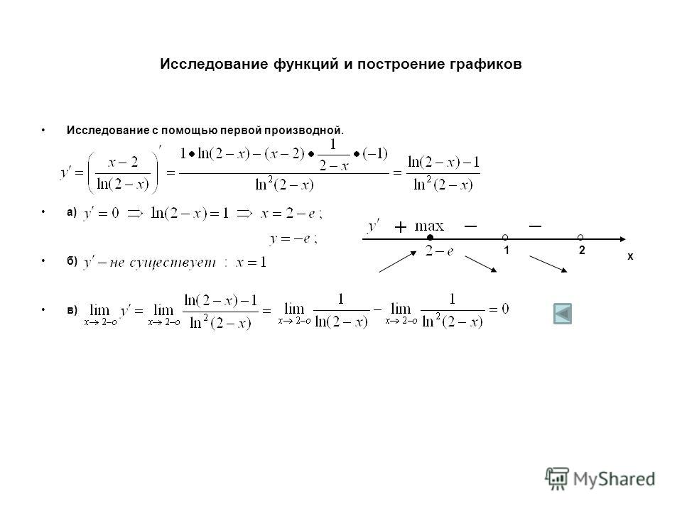 Провести исследование функции. Исследование и построение графиков функций с помощью производной. Полное исследование функции. Построение графиков. Исследование функций с помощью производных и построение графиков. Исследование функции с помощью производной и построение.