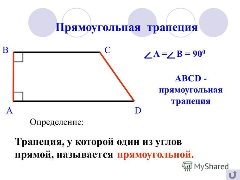 Вершины прямоугольной трапеции