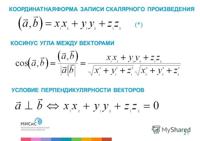 Вектор косинус угла