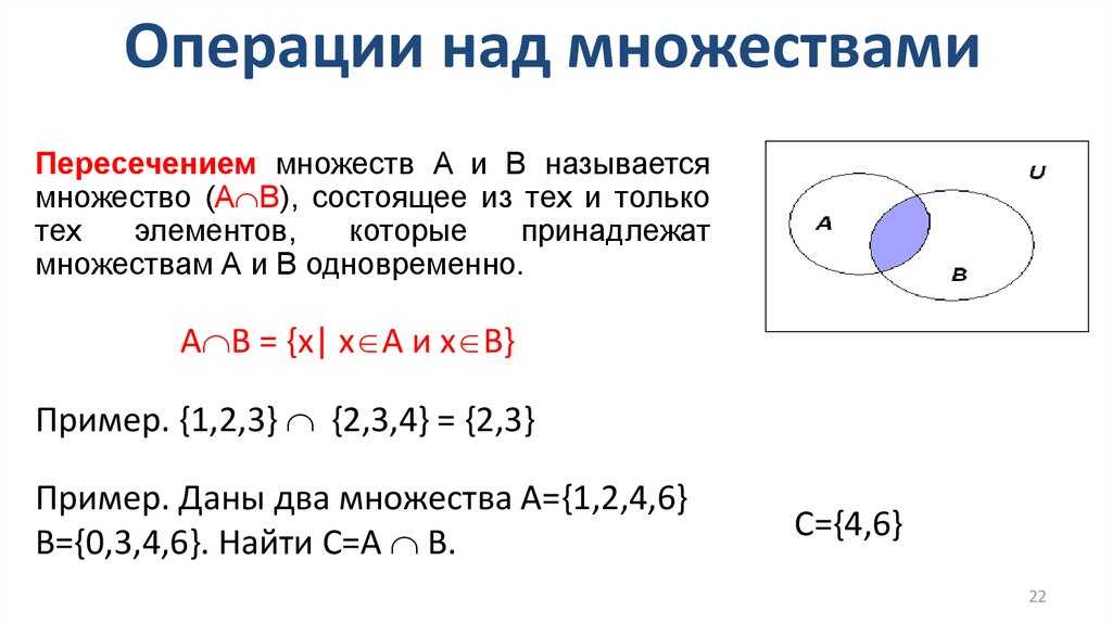 Как найти объединение множеств