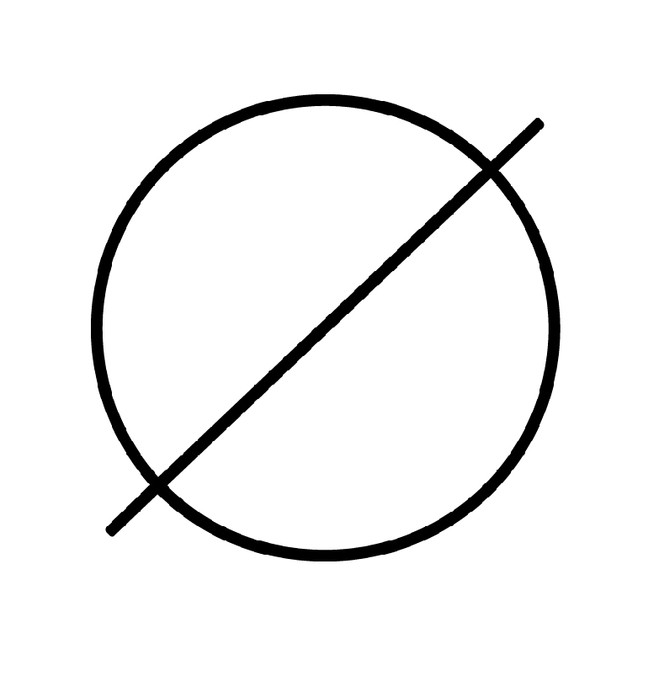 Что означает знак палочка. Знак диаметра. Знак Зачеркнутый круг. Пустое множество знак. Знак круг перечеркнутый линией.