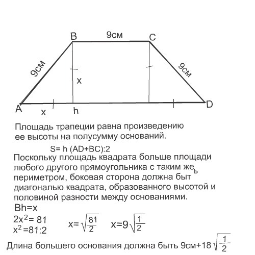 Площадь трапеции изображенной на рисунке равна 728 основание высота найди второе основание трапеции