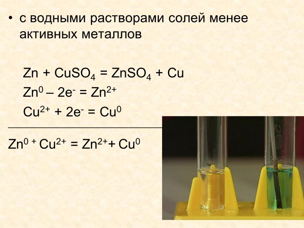 Cuo zn cu zno. ZN+cuso4 ОВР. Взаимодействие металлов с растворами солей. Реакции металлов с растворами солей. Cuso4 ZN реакция.