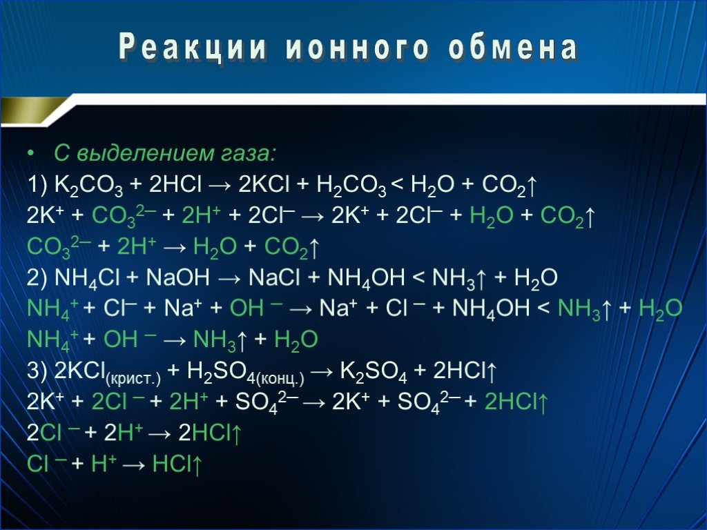 Какая из реакций обмена схемы которых приведены ниже не будет протекать до конца