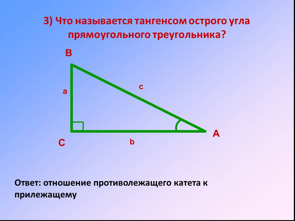 Тангенс острого угла прямоугольной трапеции. Тангенсом острого угла прямоугольного треугольника называется. Тангенс острого угла прямоугольного треугольника. Прилежащие и противолежащие катеты в треугольнике. Прилежащий угол в прямоугольном треугольнике.