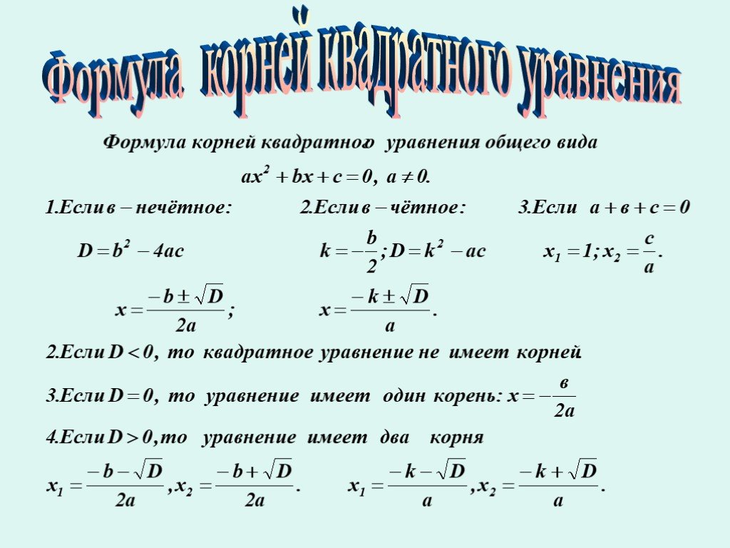 Картинка формула дискриминанта