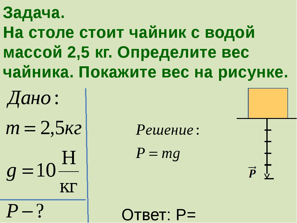 Образец решения задач по физике 7 класс