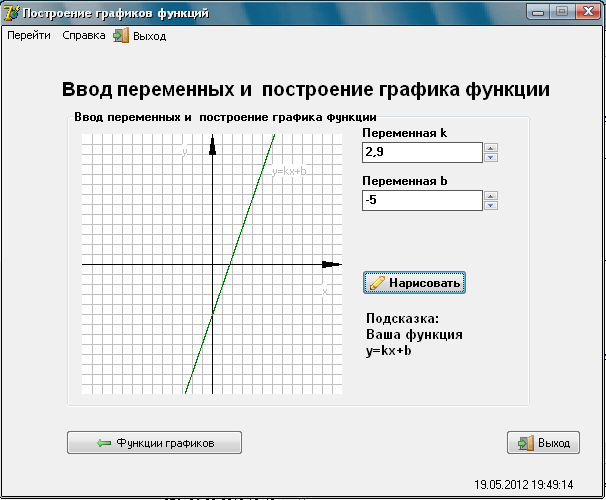 План построения функции