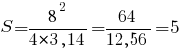 S={8^2}/{4*3,14}=64/{12,56}=5