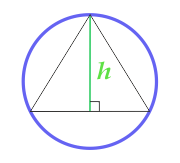 Площадь круга описанного около равностороннего треугольника, вычисляемая по высоте треугольника
