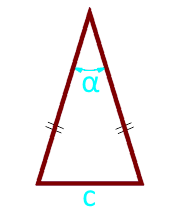Площадь равнобедренного треугольника по основанию и углу между боковыми сторонами