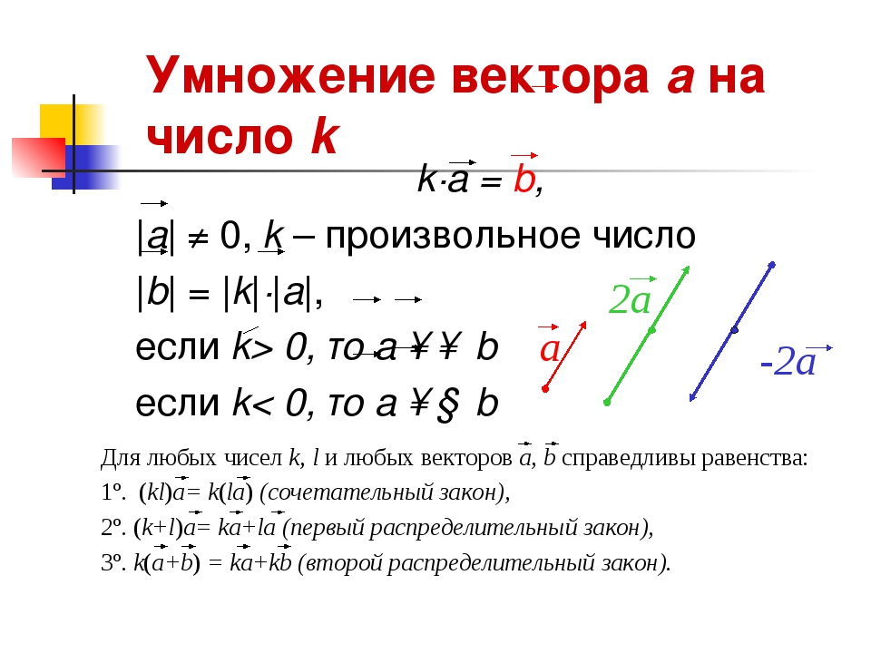 Умножение вектора на число рисунок