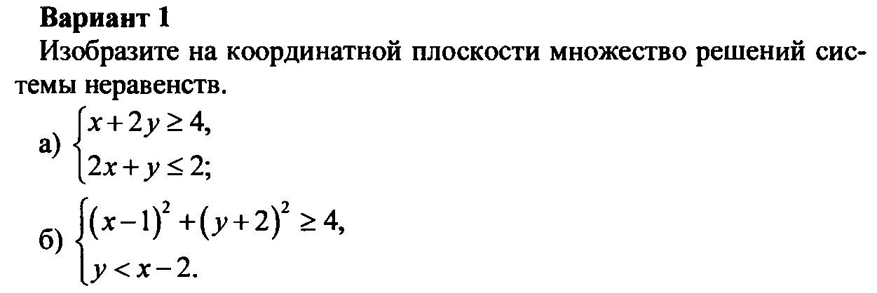 На рисунке изображено решение системы неравенств найдите эту систему среди следующих