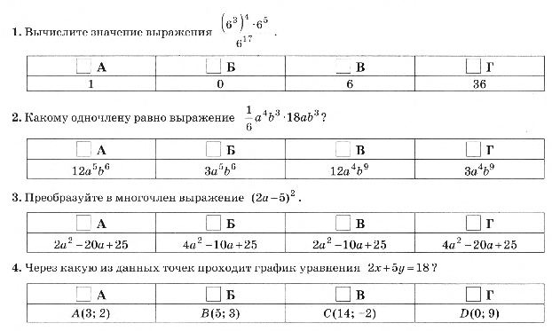 Входная контрольная работа 9 класс мордкович