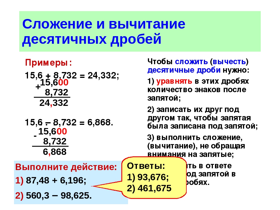 Технологическая карта урока сложение и вычитание десятичных дробей 5 класс мерзляк