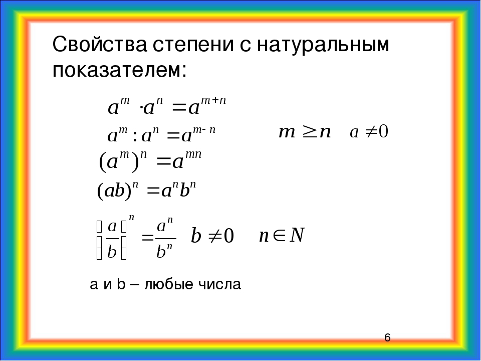 Свойства степени с целым отрицательным показателем 8 класс презентация