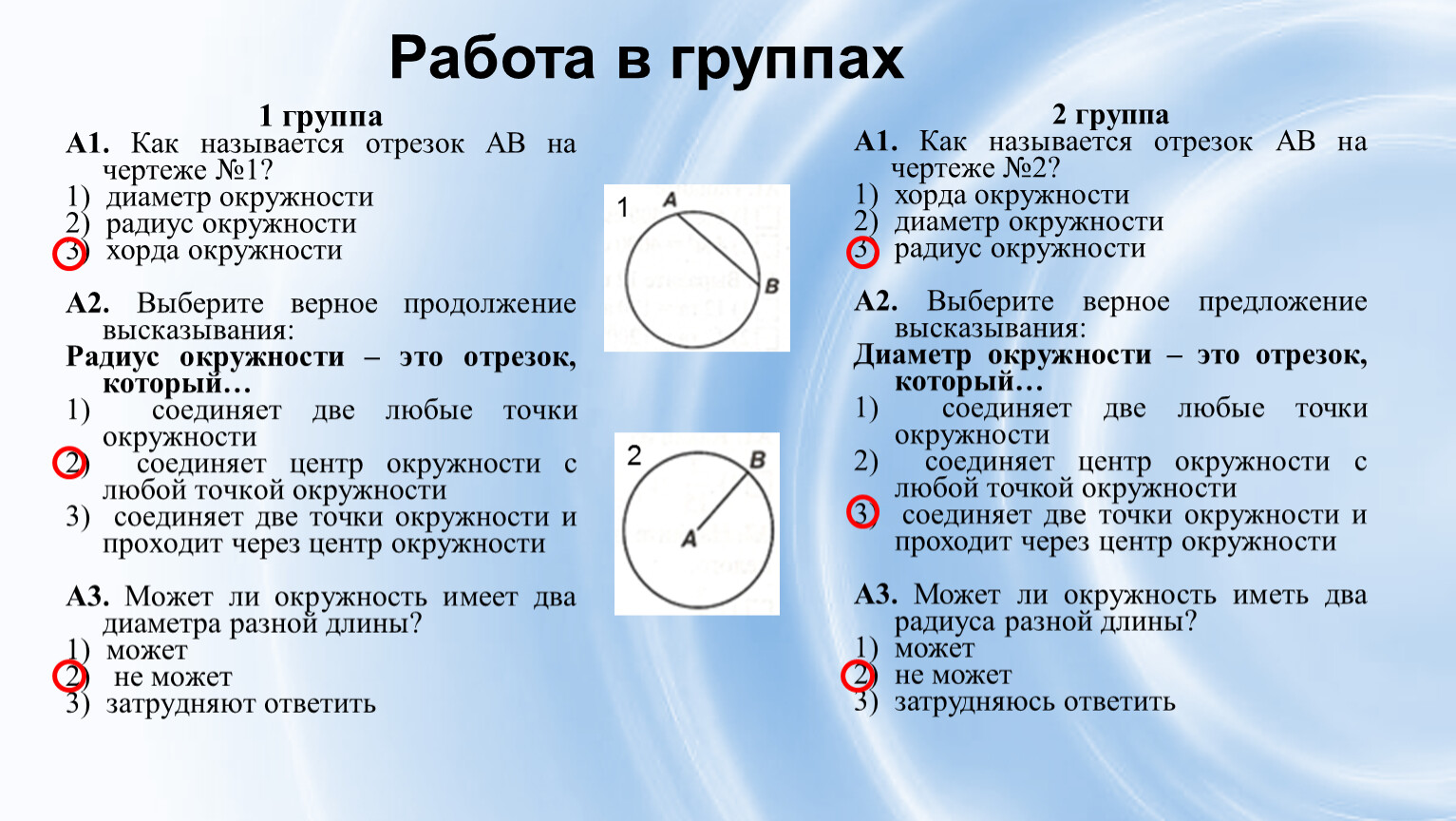 Запишите все изображенные на рисунке радиусы хорды диаметры