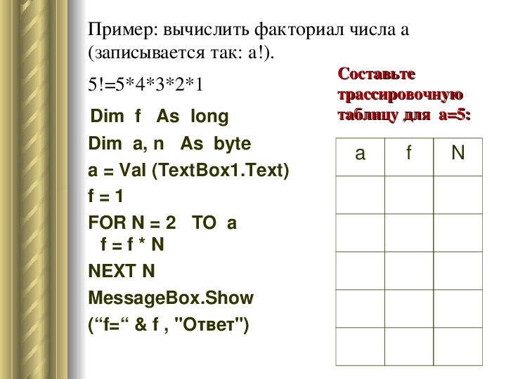 Используя ms excel вычисли факториал числа 5 ответ 5