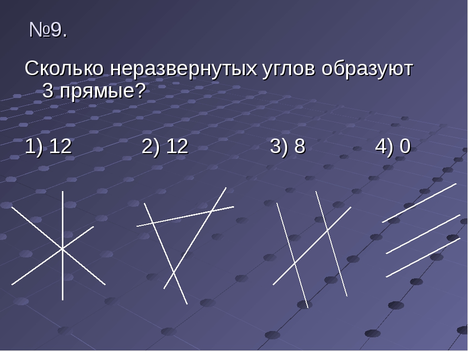 На рисунке 13 прямые. Сколько неразвернутых углов образуют три прямые. Сколько неразвернутых углов. Неразвернутый угол. Сколько неразвернутых углов образуют 3 прямых.