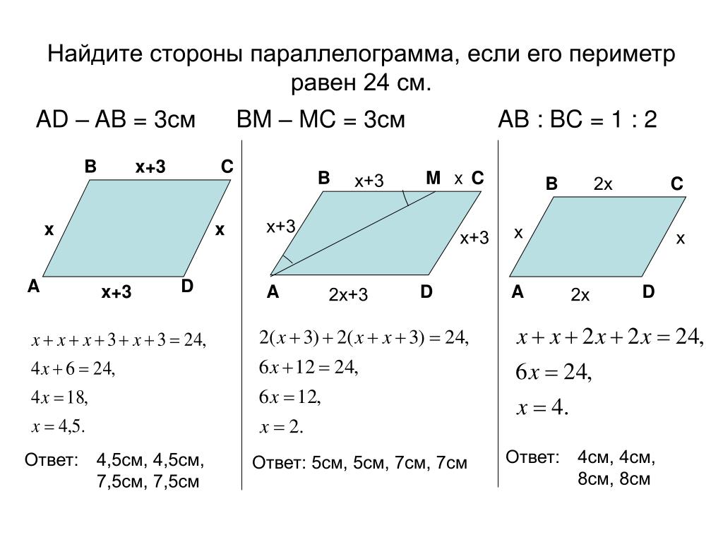 Количество параллелограммов изображенных на рисунке равно