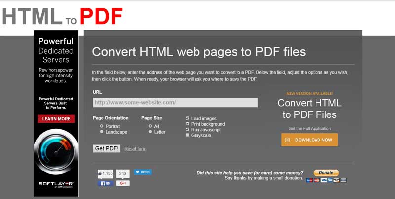 free html to pdf