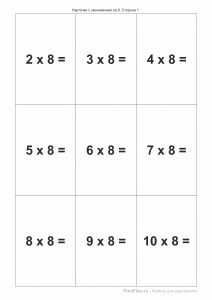 ΠΠ°ΡΡΠΎΡΠΊΠΈ Π΄Π»Ρ ΠΈΠ·ΡΡΠ΅Π½ΠΈΡ ΡΠΌΠ½ΠΎΠΆΠ΅Π½ΠΈΡ Π½Π° 8