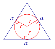 Вывод формул для радиуса окружности вписанной в треугольник