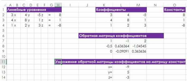 Решение геометрических задач в эксель